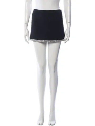 Pre-owned Alice And Olivia Crystal Embellishments Mini Skirt In Neutral