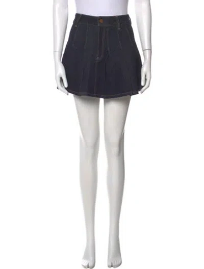 Pre-owned Alice And Olivia Crystal Embellishments Mini Skirt W/ Tags In Blue