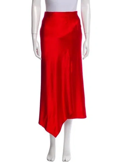 Pre-owned Alice And Olivia Cutout Accent Midi Length Skirt In Red