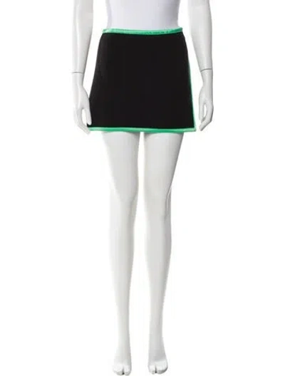 Pre-owned Alice And Olivia Cutout Accent Mini Skirt In Black