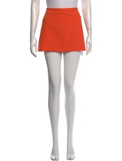 Pre-owned Alice And Olivia Cutout Accent Mini Skirt In Orange