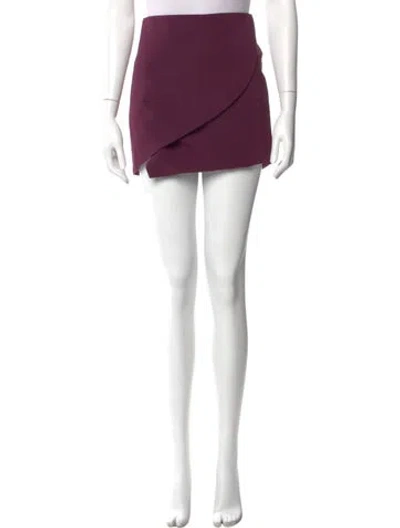 Pre-owned Alice And Olivia Cutout Accent Mini Skirt In Purple