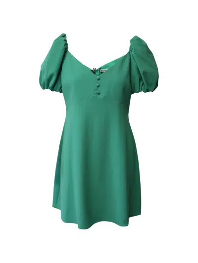 Pre-owned Alice And Olivia Dana Puff-sleeve Mini Dress In Green