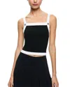 Alice And Olivia Dandi Wool-blend Tank In Black