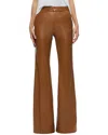 Alice And Olivia Dylan High Waist Wide Leg Pants In Black Faux Leather In Brown