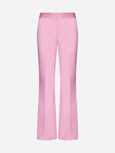 Alice And Olivia Danette Mid-rise Flare Trousers In Cherry Blossom