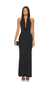 Alice And Olivia Dani Stretch-jersey Halterneck Maxi Dress In Black
