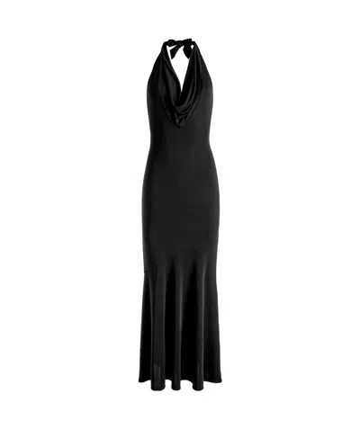 Alice And Olivia Dani Stretch-jersey Halterneck Maxi Dress In Black