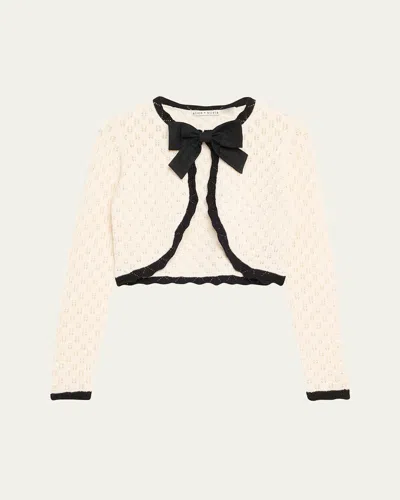 ALICE AND OLIVIA DANIE SHRUG BOW CARDIGAN