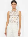 Alice And Olivia Danielle Lace Front Top In Off White