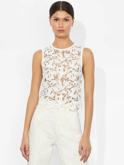 ALICE AND OLIVIA DANIELLE LACE FRONT TANK