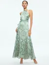 Alice And Olivia Danika Halter Maxi Dress With Belt In Vanity Pistachio