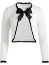Alice And Olivia Kidman Bow Cropped Top In White