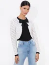 Alice And Olivia Wool Shrug Bow Cardigan In White