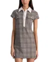 Alice And Olivia Darby Plaid Cap Sleeve Mini Dress In Gray