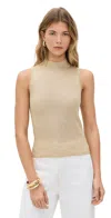 Alice And Olivia Darcey Metallic Tank Gold In Neutral