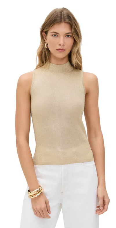 Alice And Olivia Darcey Metallic Tank Gold In Neutral