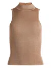 Alice And Olivia Darcey Metallic Tank Top In Brown