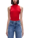 Alice And Olivia Darcey Turtleneck Tank In Perfect Ruby