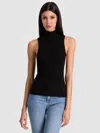 Alice And Olivia Darcey Ribbed Tank In Black