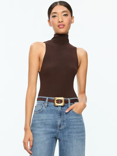 Alice And Olivia Darcey Tank In Brown