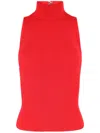 Alice And Olivia Darcey Turtleneck Tank In Red