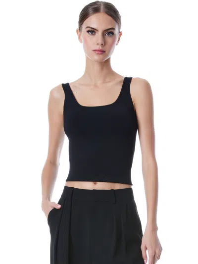 Alice And Olivia Daryn Sculpting Tank In Black