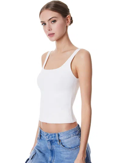 Alice And Olivia Daryn Sculpting Tank In Soft White