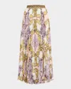 Alice And Olivia Acanthus Print Maxi Skirt In Day Dreamer