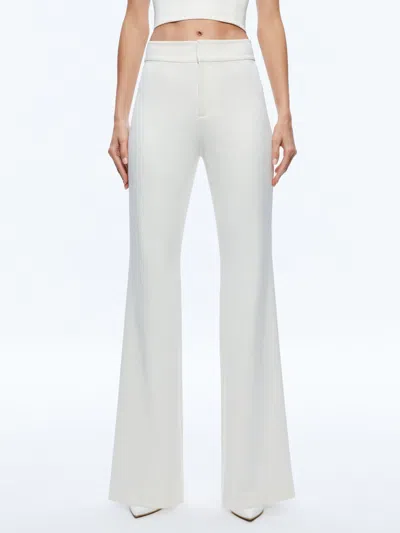 Alice And Olivia Deanna High Waisted Bootcut Pant In White