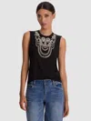 Alice And Olivia Dede Embellished Tank In Black