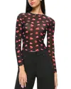ALICE AND OLIVIA ALICE AND OLIVIA DELAINA MESH CROP TOP
