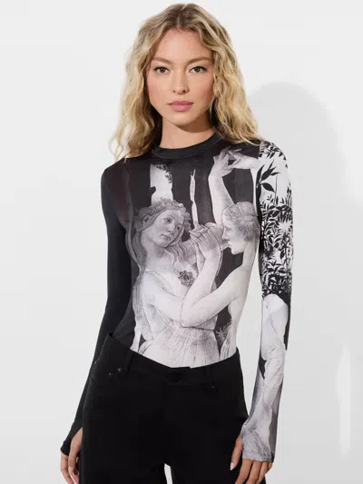 ALICE AND OLIVIA DELAINA MOCK NECK TOP