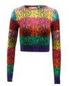 Alice And Olivia Alice & Olivia Delaina Rainbow Snake Stripe In Multicolor Cotton In Multi