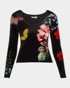Alice And Olivia Delaina Top In In The Wind Floral