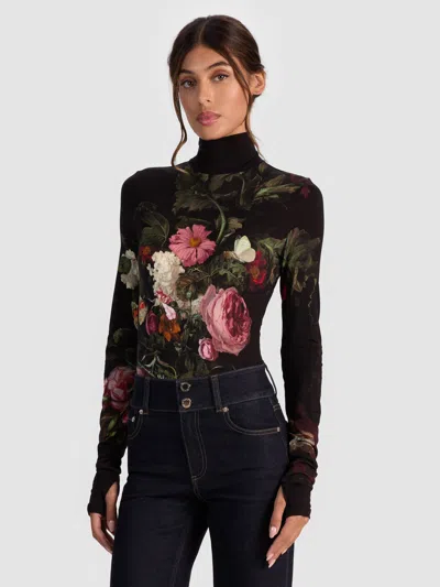 Alice And Olivia Delaina Turtleneck Top In Multi