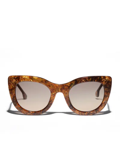 Alice And Olivia Delancey Sunglasses In Burlwood