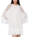 Alice And Olivia Delia Ruffled Tunic Dress In Off White