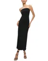 Alice And Olivia Delora Strapless Midi Dress In Black