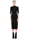 Alice And Olivia Delora Fitted Midi Dress In Black In Black
