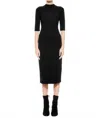 Alice And Olivia Delora Fitted Midi Dress In Black In Black