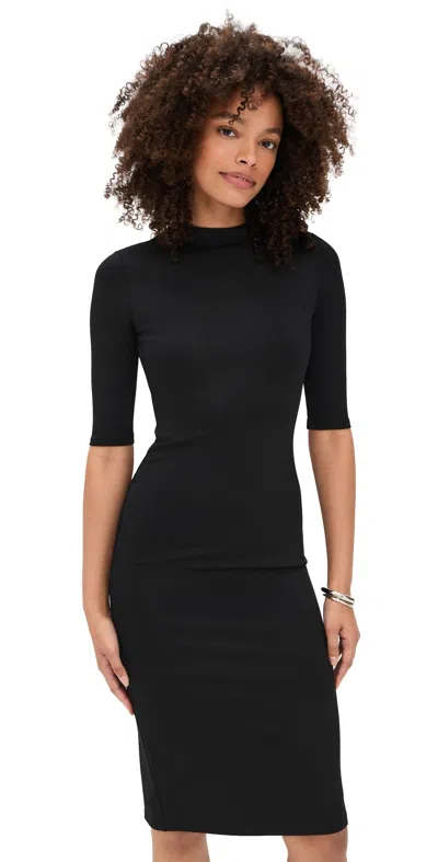 Alice And Olivia Delora Fitted Mock Neck Dress Black