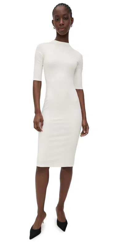Alice And Olivia Delora Fitted Mock Neck Dress Off White