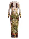 Alice And Olivia Delora Floral-print Long-sleeve Maxi Dress In Multi