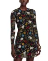 Alice And Olivia Delora Floral Print Mini Dress In Multi