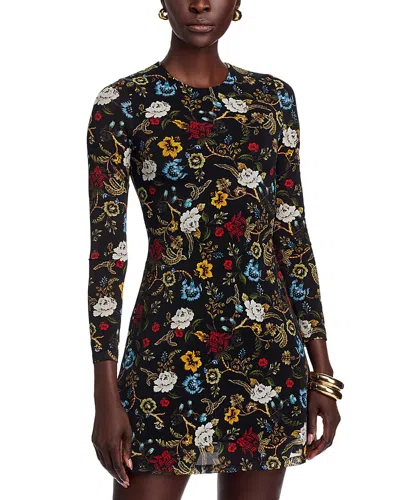 Alice And Olivia Delora Floral Print Mini Dress In Multi