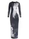 Alice And Olivia Delora Long Sleeve Maxi Dress In Renaissance Fresco