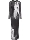 Alice And Olivia Delora Long Sleeve Maxi Dress In 灰色