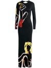 Alice And Olivia Tom Wesselmann Open-back Printed Jersey Maxi Dress In Natural Beauty