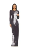 Alice And Olivia Delora Long Sleeve Maxi Dress In Renaissance Fresco